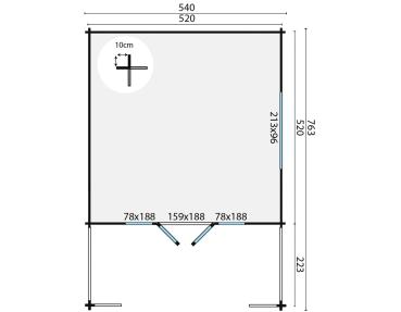 Gartenhaus Wigan 540x763 cm